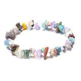 Newly Natural Stone Chip Beads Stretchy Bracelet Ethnic Style Colored Stone Bracelet dropshipping